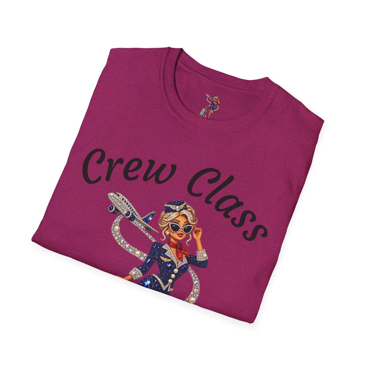 Crew Class T-Shirt — Retro Flight Attendant Graphic Tee