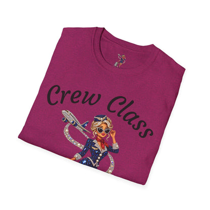 Crew Class T-Shirt — Retro Flight Attendant Graphic Tee