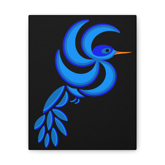 Bold Blue Hummingbird Canvas Print
