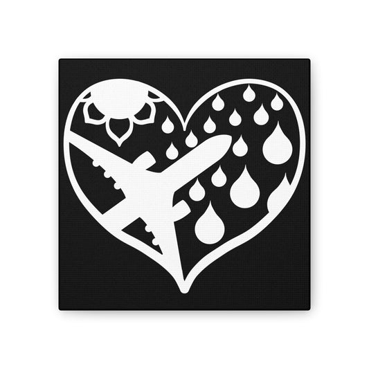 Airplane Heart with rain and sun images
