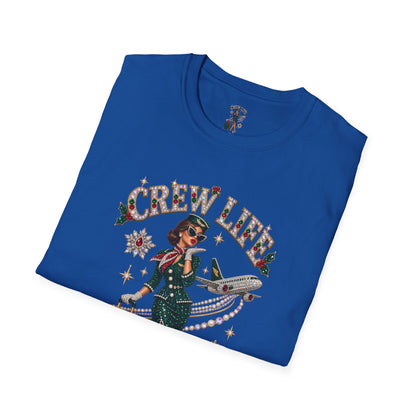 Crew Life T-Shirt — Retro Flight Attendant Pinup Tee