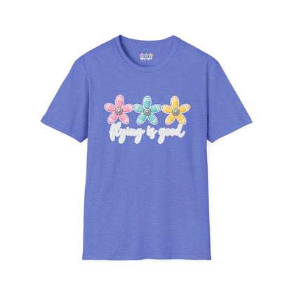 Flying Is Good Floral T-Shirt — Cute Retro Propeller Flowers Tee