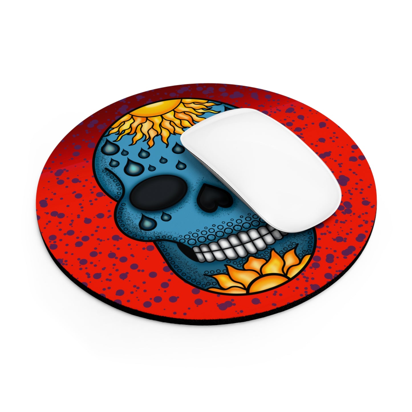 Skull blue Mouse Pad