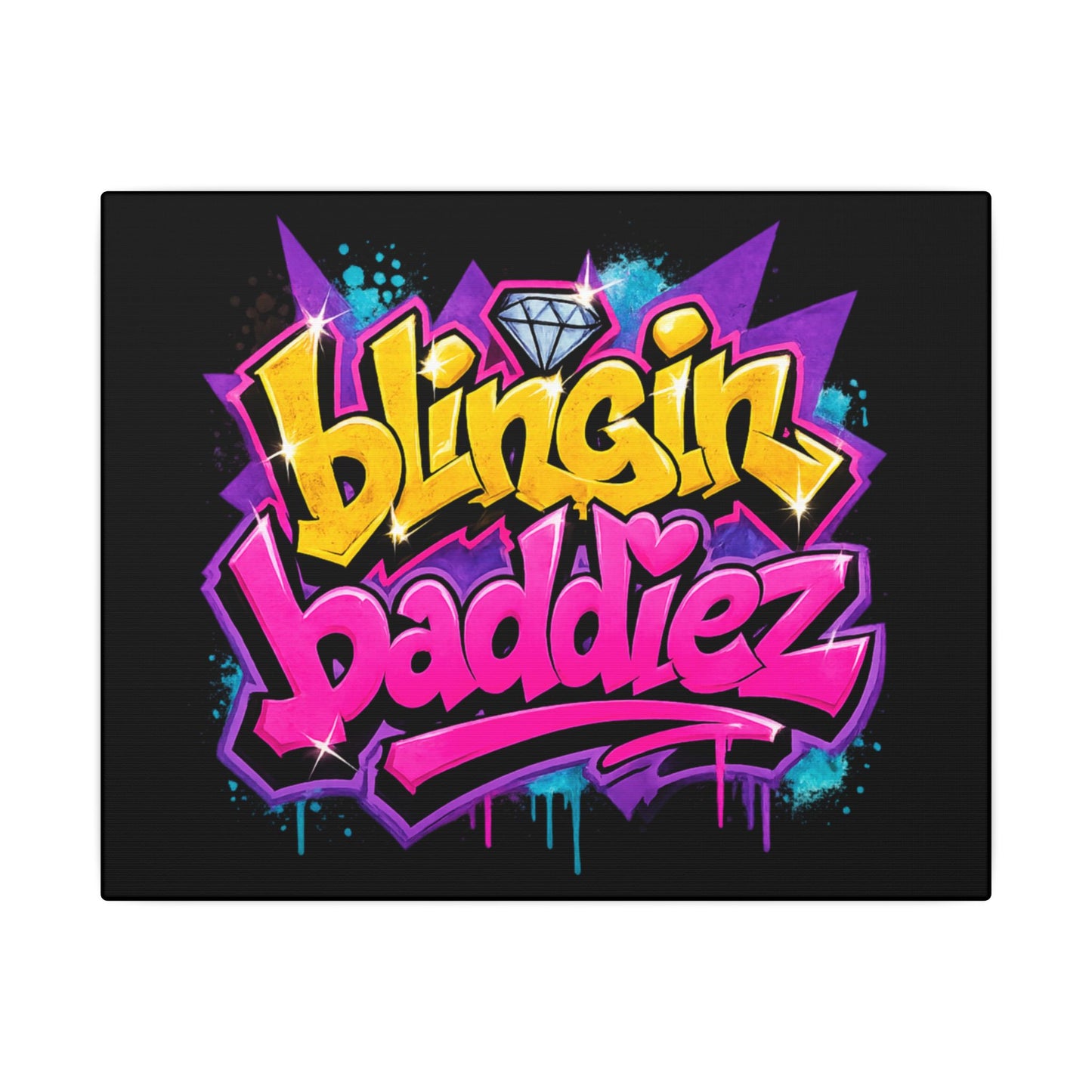 Blingin Baddiez Graffiti Canvas Art — Hip Street Style Wall Decor