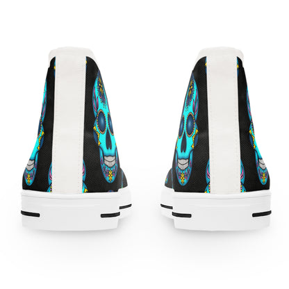 Sugar Skull Blk Women's High Top Sneakers