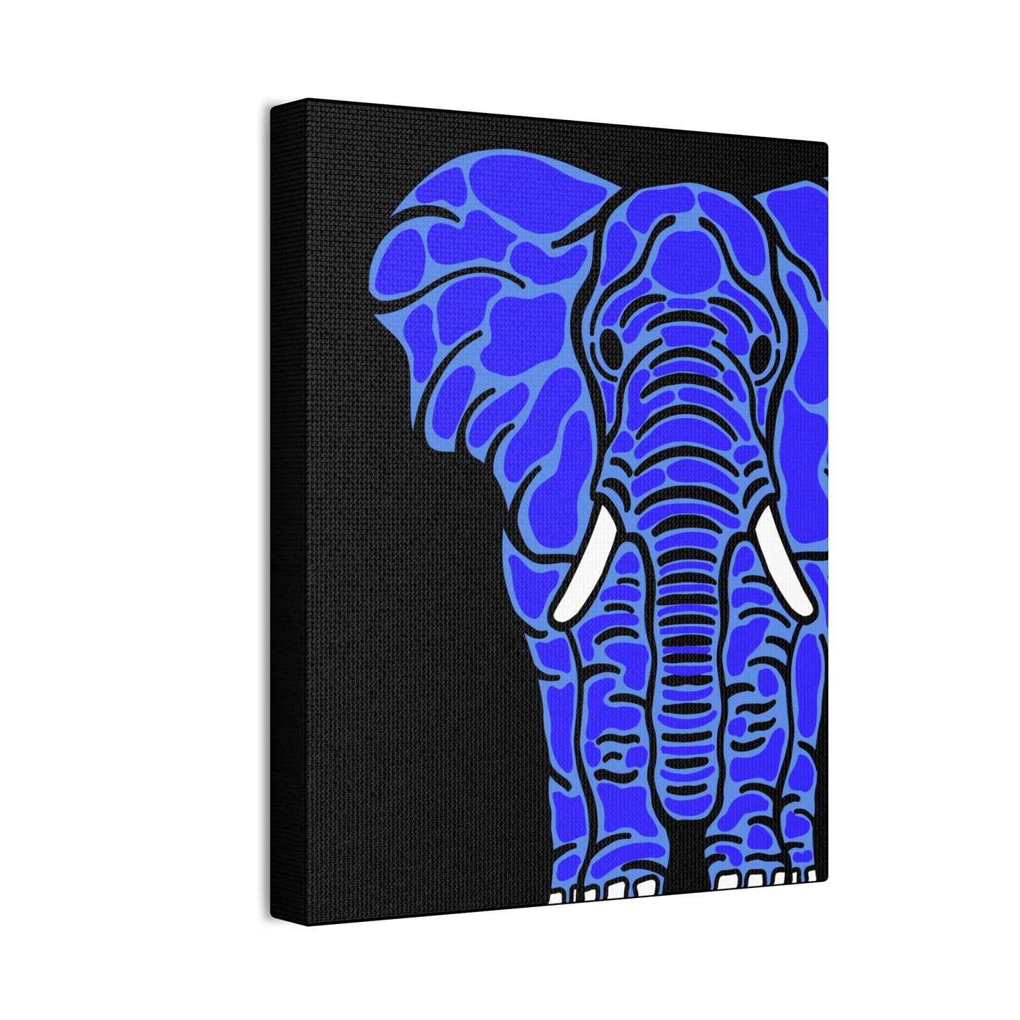 Neon Blue Elephant Canvas Print