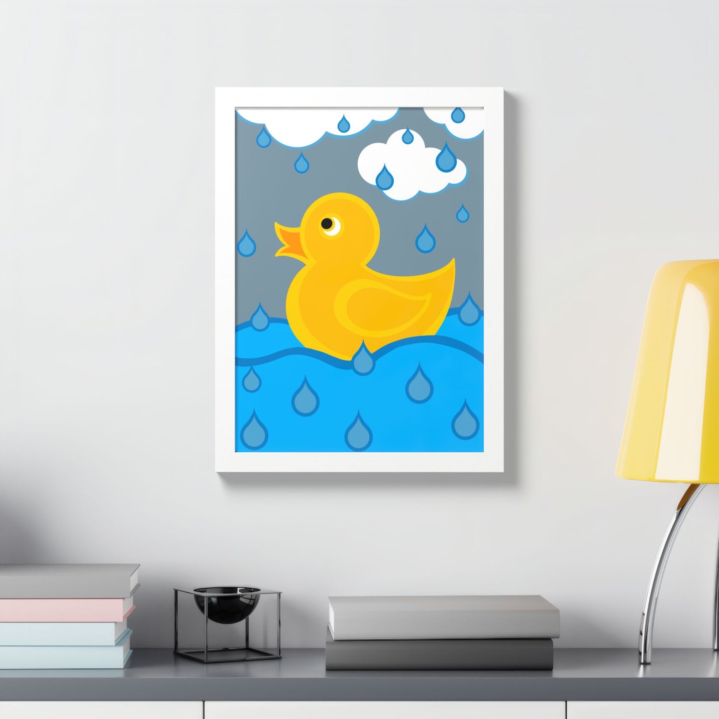 Rubber Duck Framed Poster — Colorful Nursery Wall Art