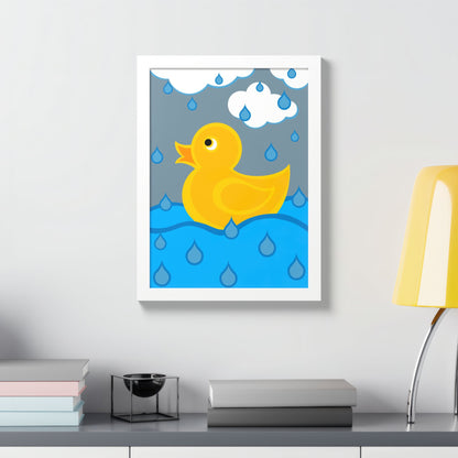 Rubber Duck Framed Poster — Colorful Nursery Wall Art