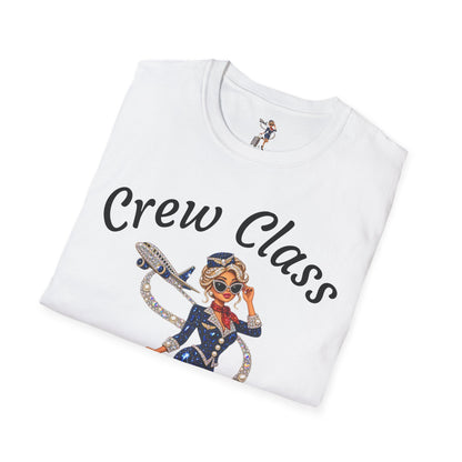Crew Class T-Shirt — Retro Flight Attendant Graphic Tee