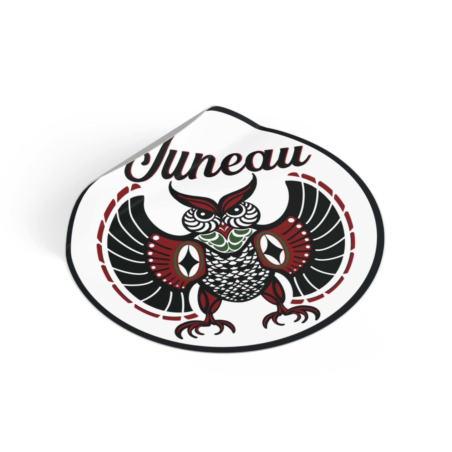 Juneau Owl Round Vinyl Stickers