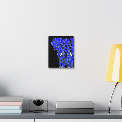 Neon Blue Elephant Canvas Print