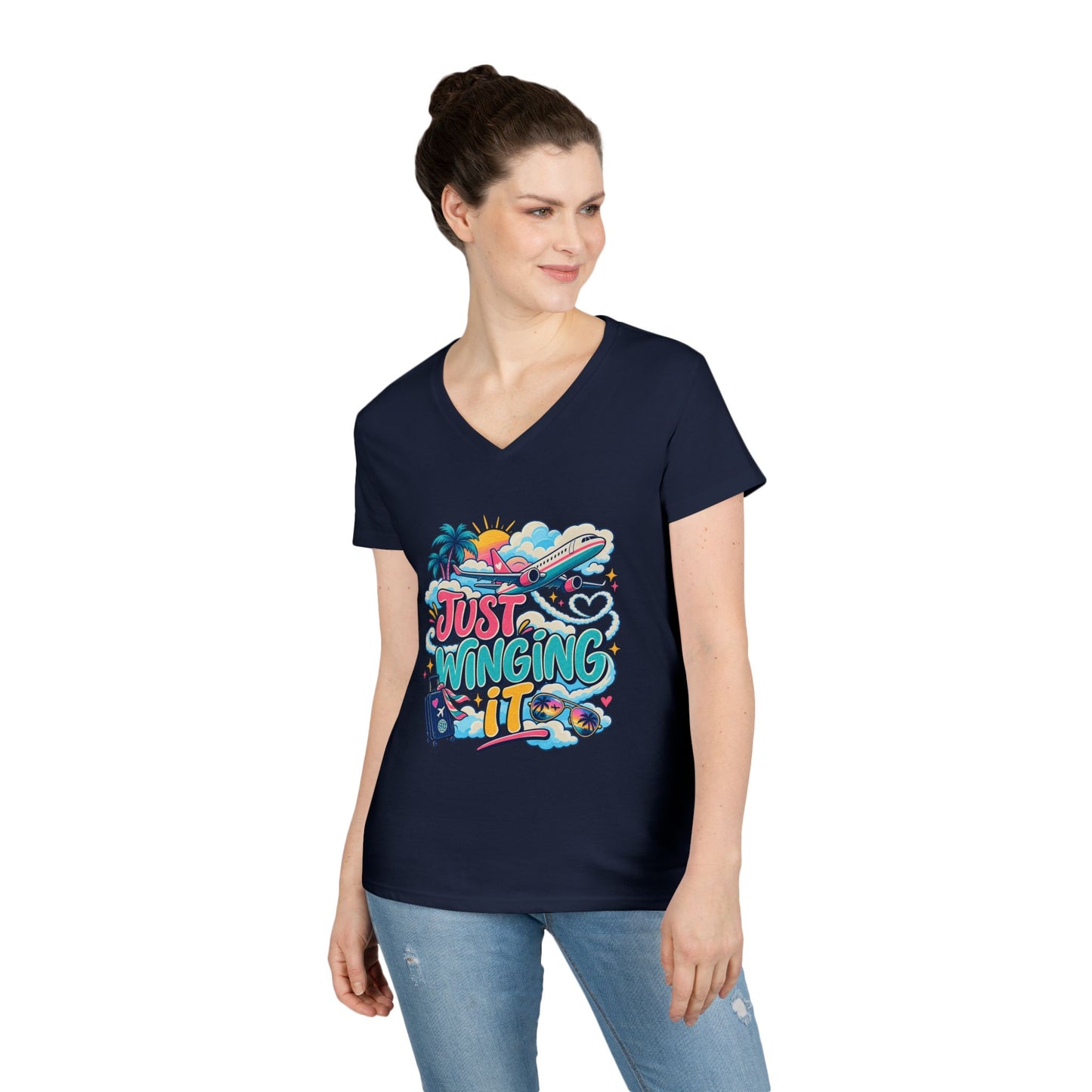 Just Winging It plane travel graphic T-Shirt | Vacation vibes, palm trees