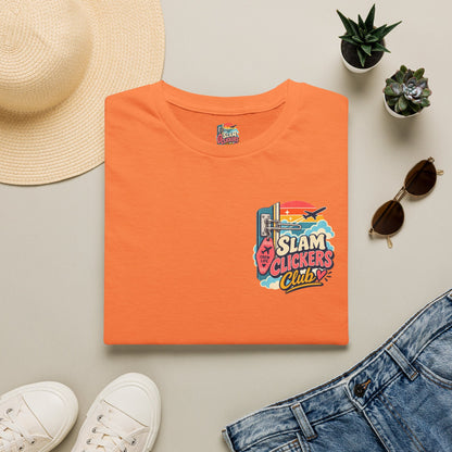 Slam Clickers Club T-Shirt | Retro Surf Neon Logo