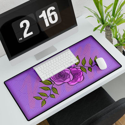 Purple modern rose Desk Mats