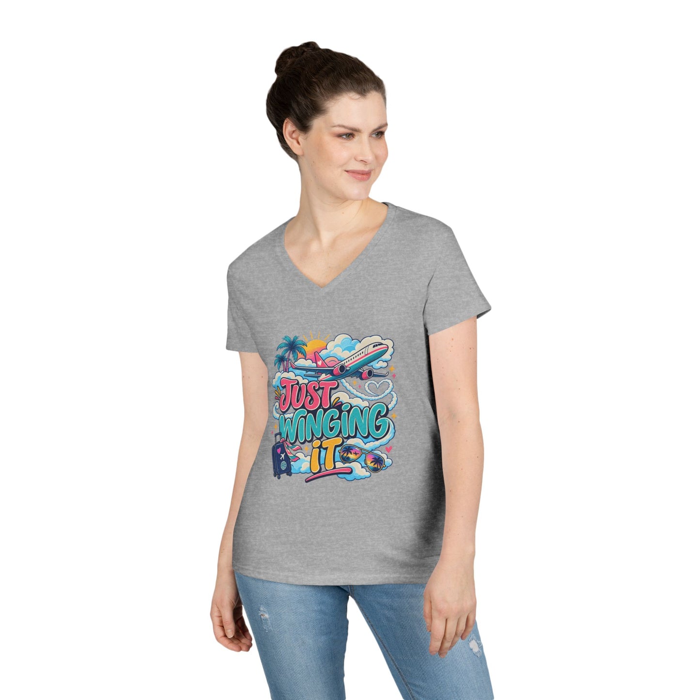 Just Winging It plane travel graphic T-Shirt | Vacation vibes, palm trees