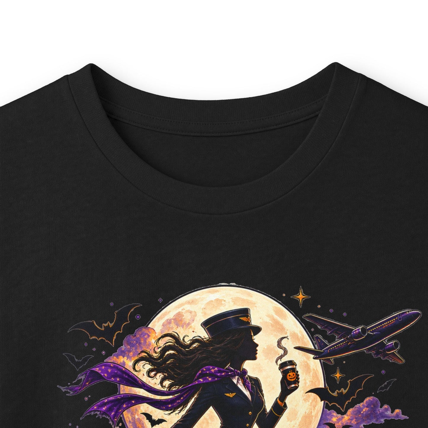 Long Sleeve Tee — 'In Time, In Style, Wicked' Halloween Witch Moon Graphic