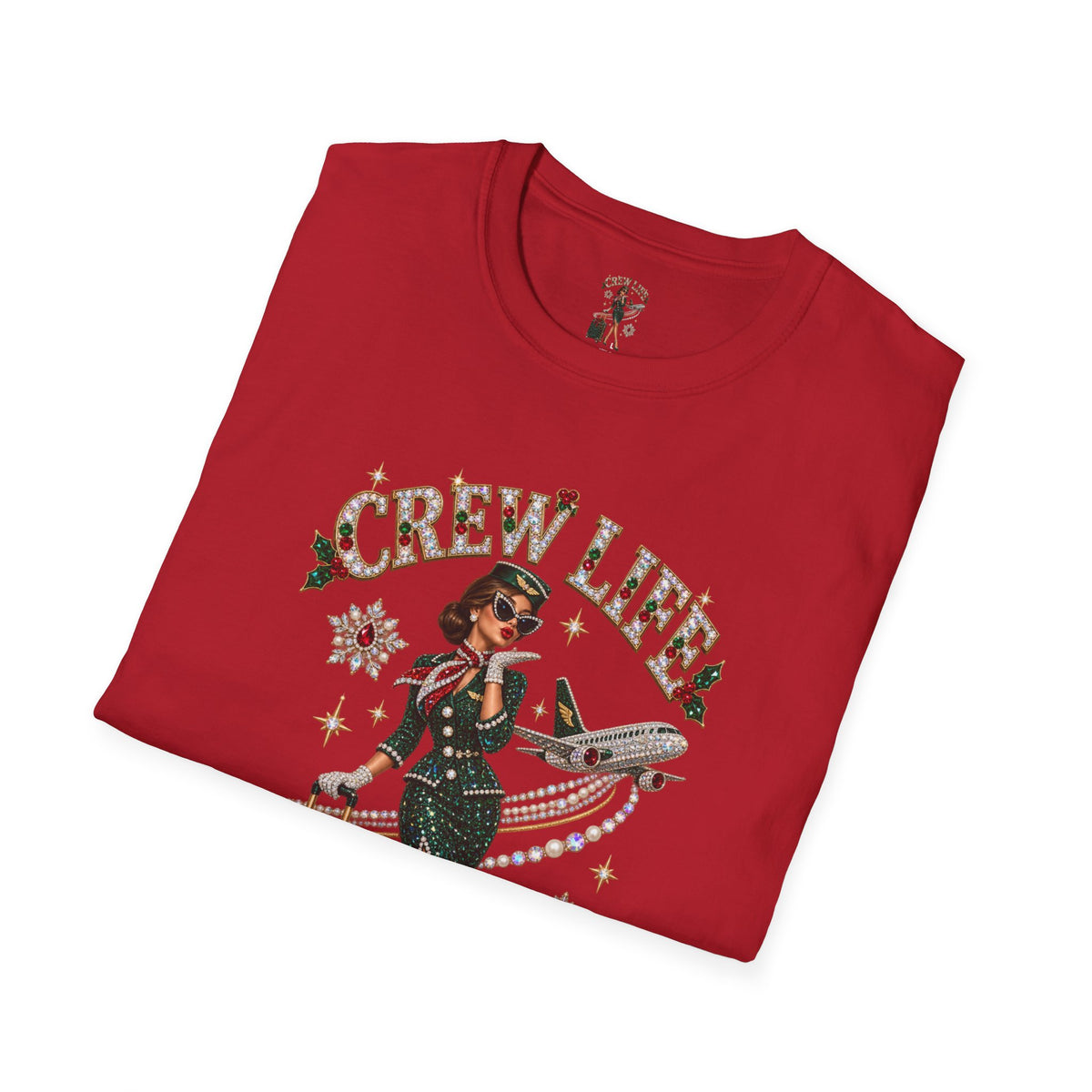 Crew Life T-Shirt — Retro Flight Attendant Pinup Tee