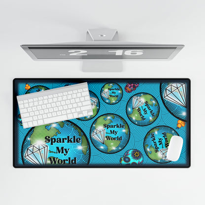 Desk Mat - Sparkle My World Rhinestone Artist Design