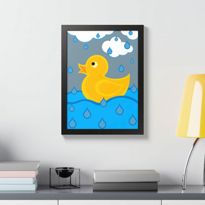 Rubber Duck Framed Poster — Colorful Nursery Wall Art