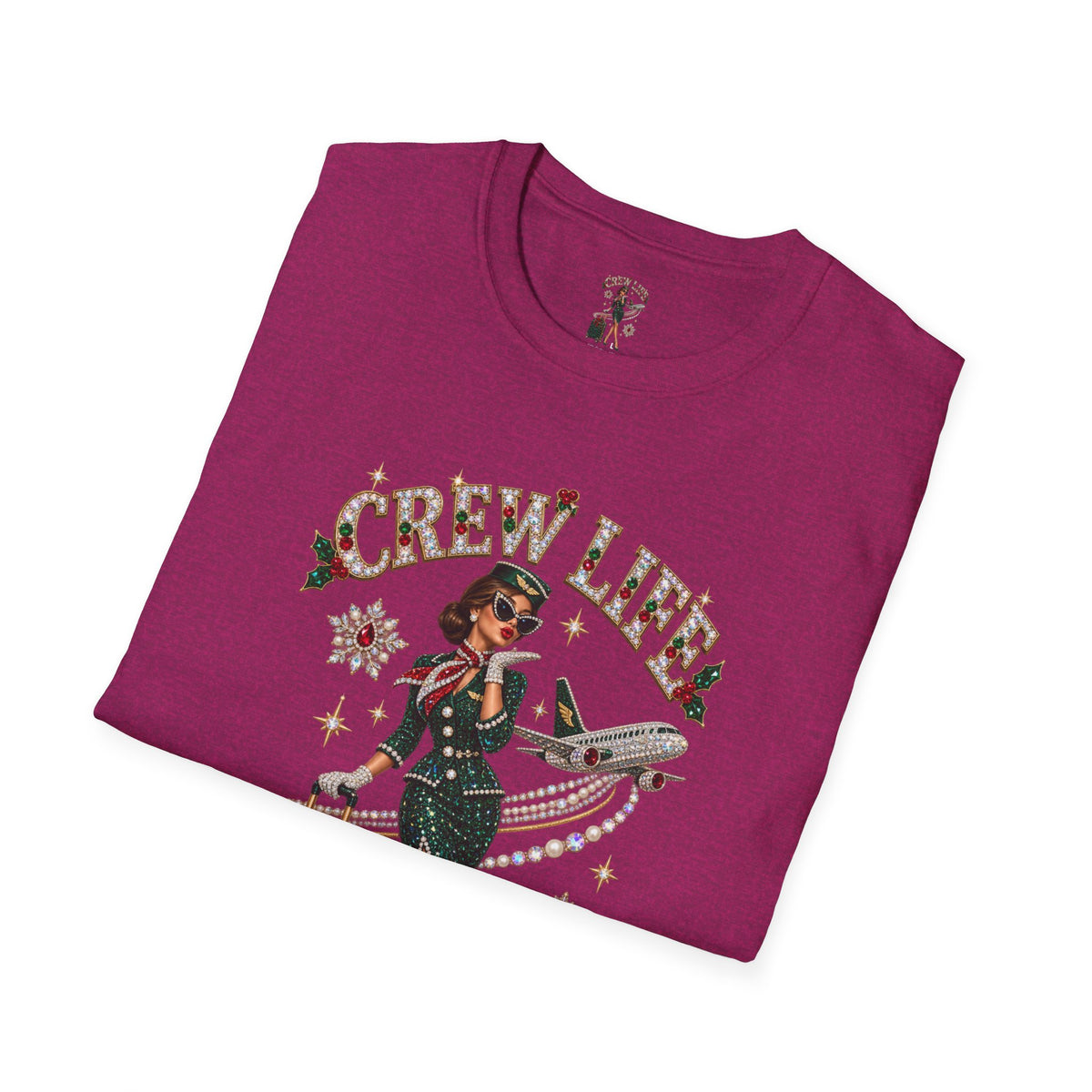 Crew Life T-Shirt — Retro Flight Attendant Pinup Tee