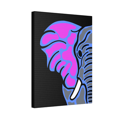 Neon Elephant Canvas Print — Bold Pink & Blue Safari Wall Art
