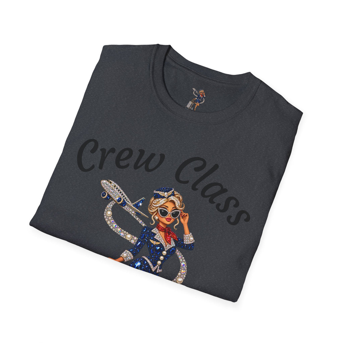 Crew Class T-Shirt — Retro Flight Attendant Graphic Tee