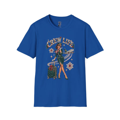 Crew Life T-Shirt — Retro Flight Attendant Pinup Tee