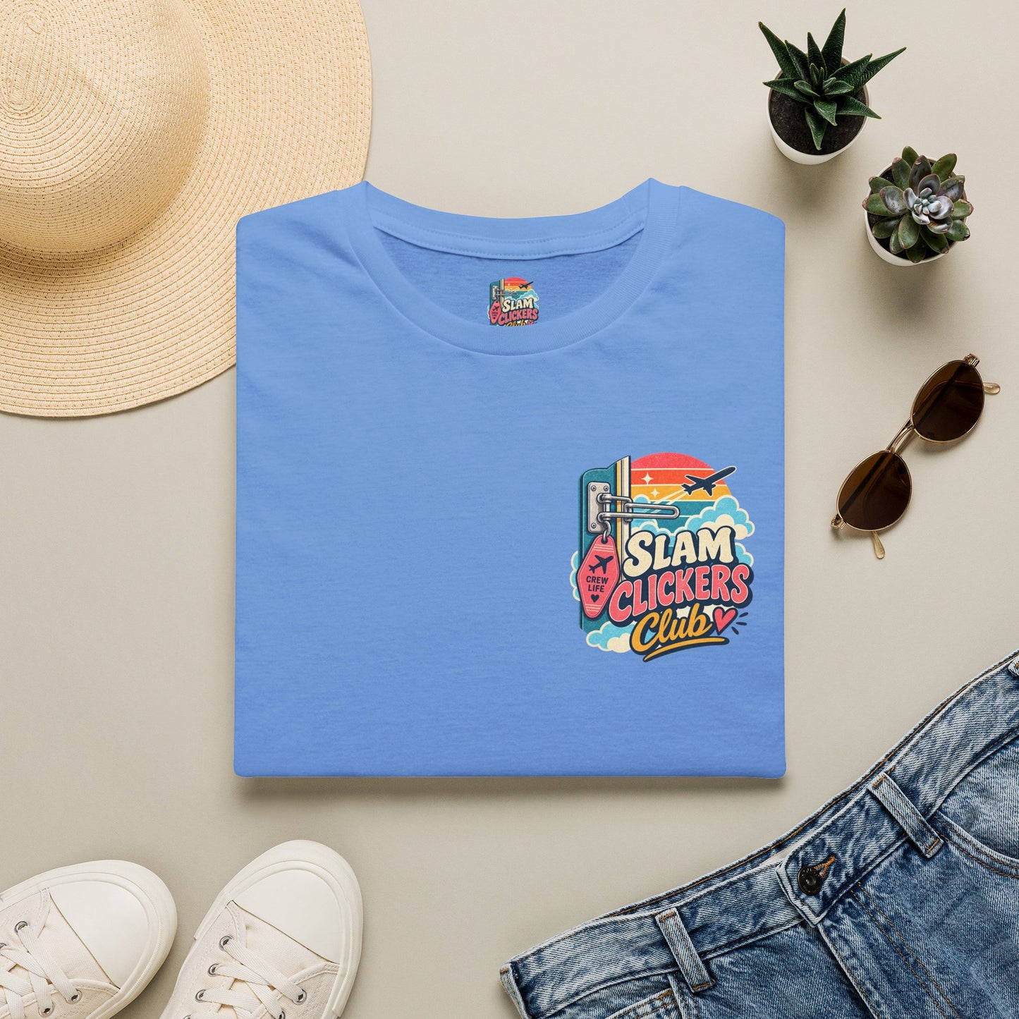 Slam Clickers Club T-Shirt | Retro Surf Neon Logo