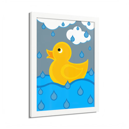 Rubber Duck Framed Poster — Colorful Nursery Wall Art