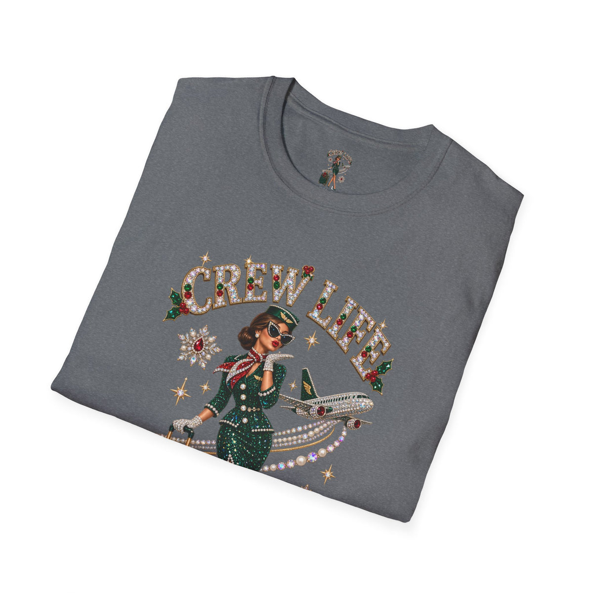 Crew Life T-Shirt — Retro Flight Attendant Pinup Tee