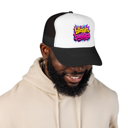 Foam Trucker Hat — "Blingin Baddiez" Colorful Graffiti Logo Cap