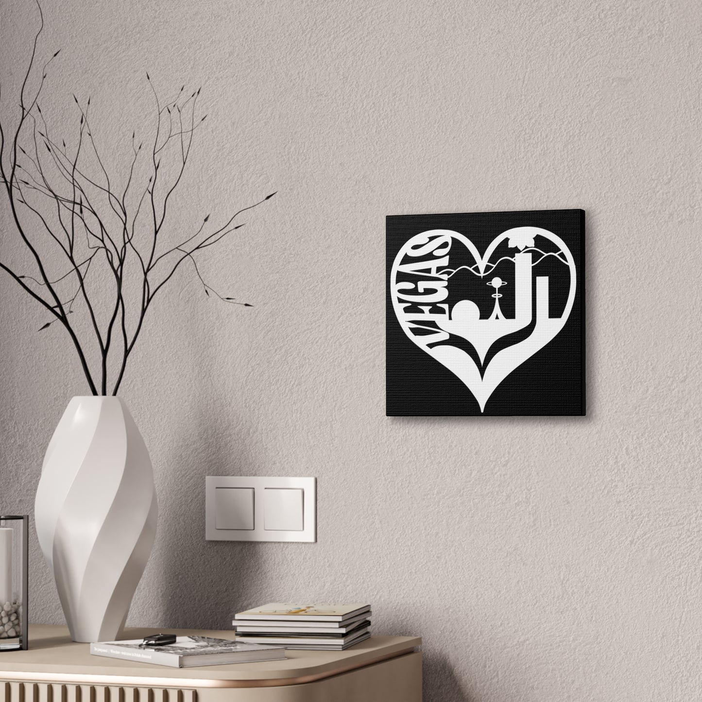 Las Vegas Heart Skyline Canvas