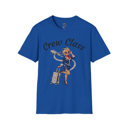 Crew Class T-Shirt — Retro Flight Attendant Graphic Tee