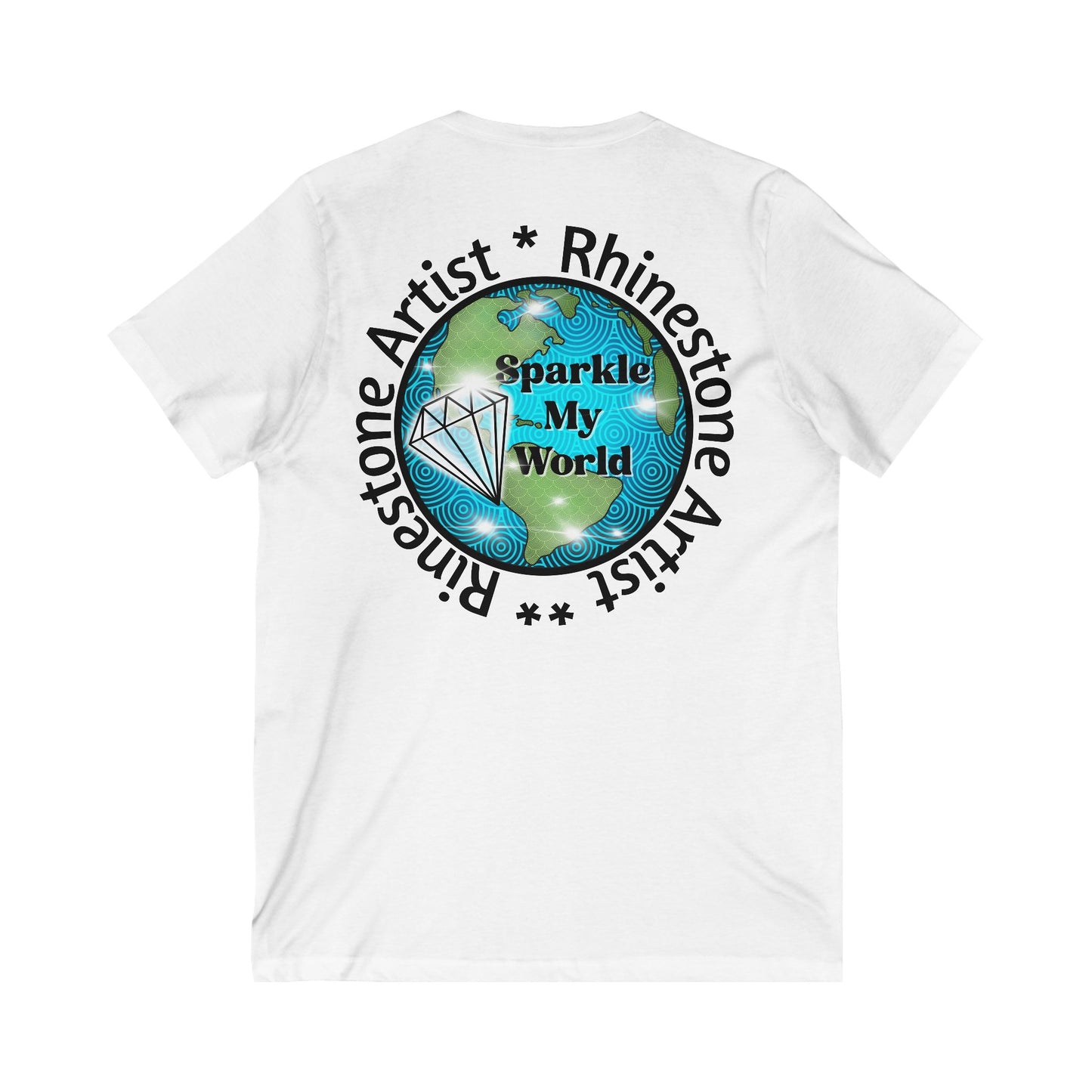Sparkle My World Unisex Jersey V-Neck Tee - Inspirational Gift, Casual Wear, Graphic Tee, Unique Shirt, Gift for Dreamers