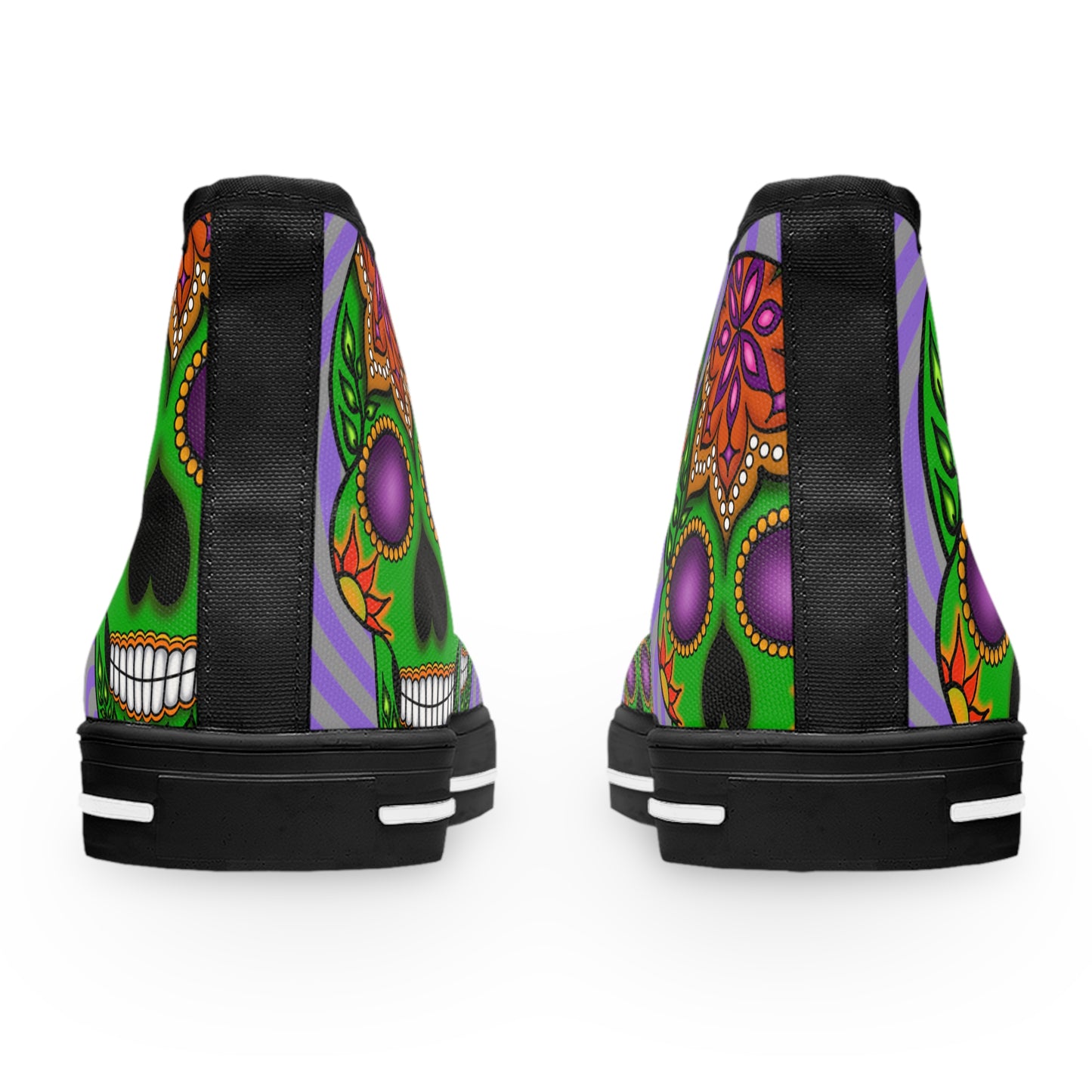 Green Sugar Skull Random Women's High Top Sneakers