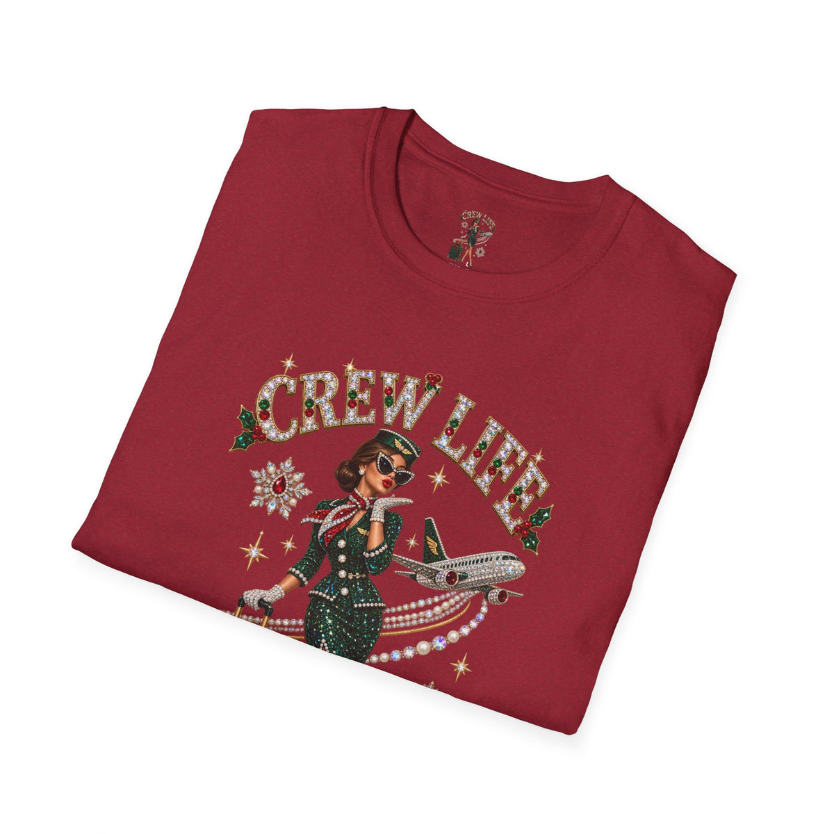 Crew Life T-Shirt — Retro Flight Attendant Pinup Tee