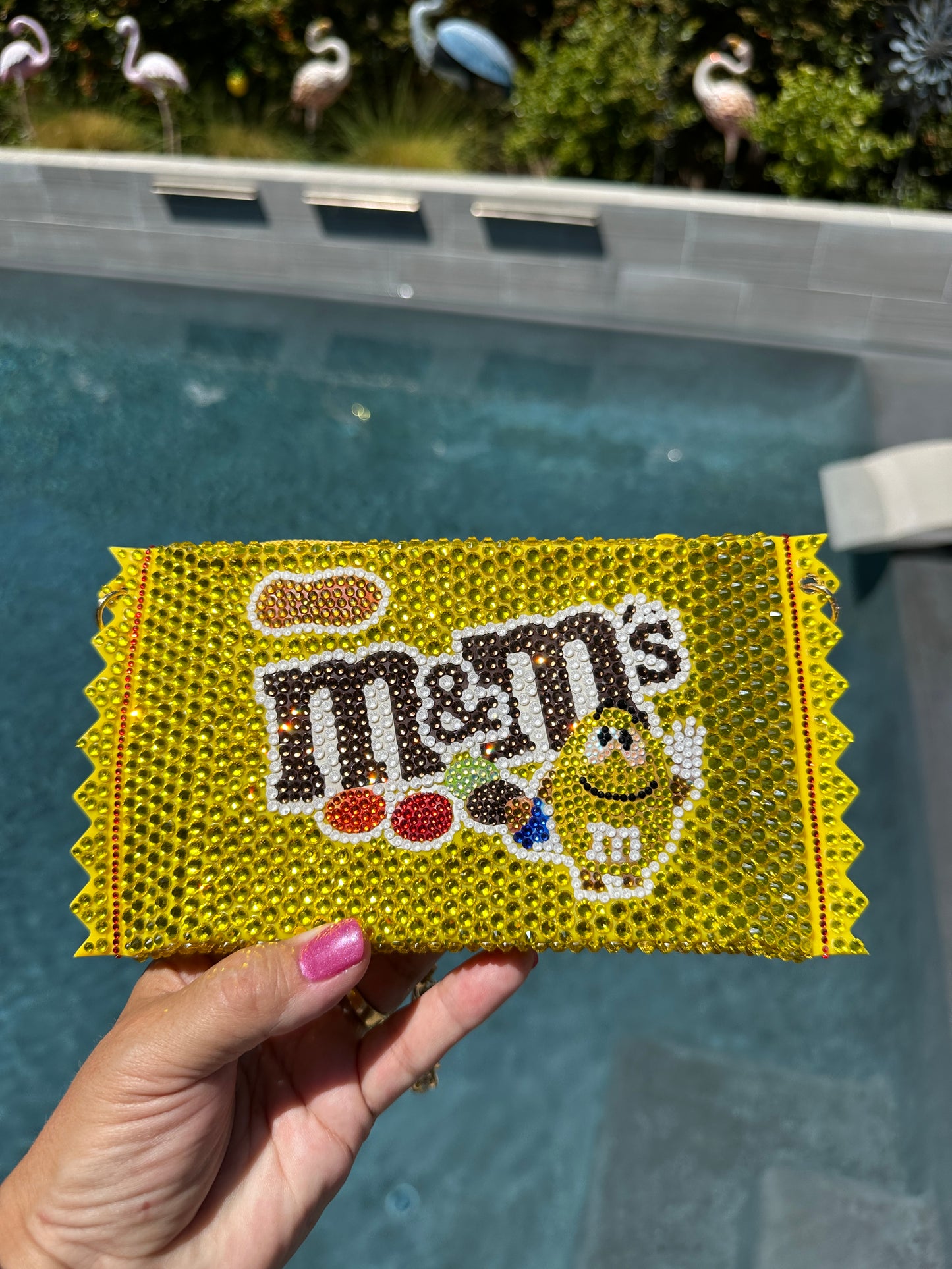 M&M Rhinestone Purse Peanut