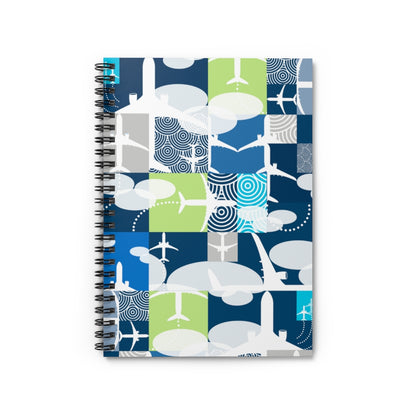 Color blocked Airplane Spiral Notebook - Ruled Line