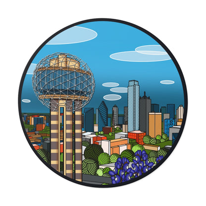 Dallas Fort Worth Round Vinyl Stickers