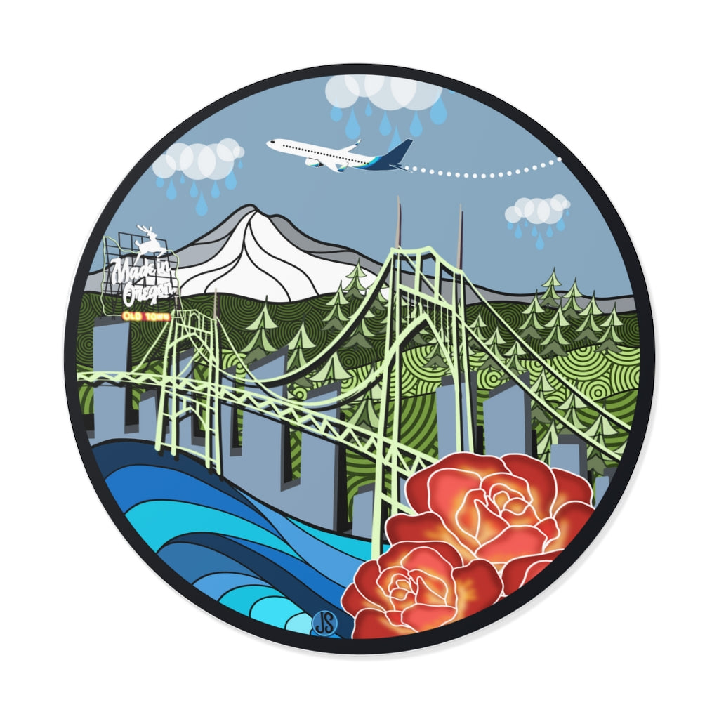 Portland AS Round Vinyl Stickers