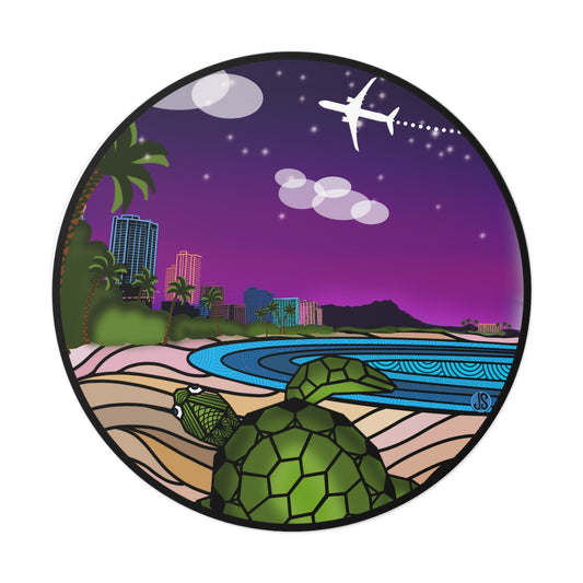 Honolulu Round Vinyl Stickers