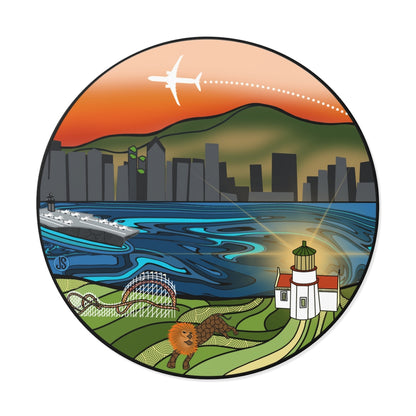 San Diego Round Vinyl Stickers