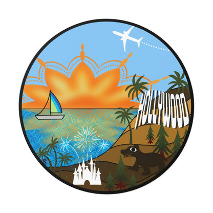 Los Angeles Round Vinyl Stickers