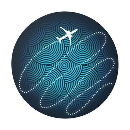 Airplane swirls Round Vinyl Stickers