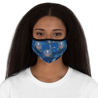 Shark blue Fitted Polyester Face Mask