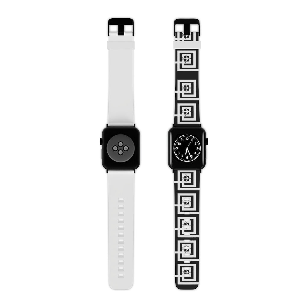 Blk & Wht Airplane Watch Band for Apple Watch