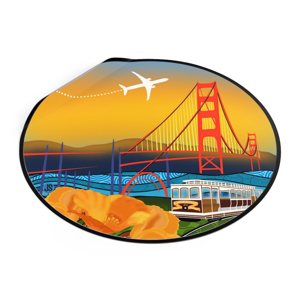 San Francisco Round Vinyl Stickers