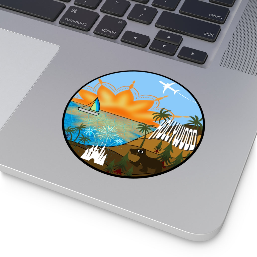 Los Angeles Round Vinyl Stickers