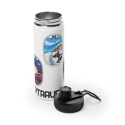 Sticker Stainless Steel Water Bottle, Sports Lid