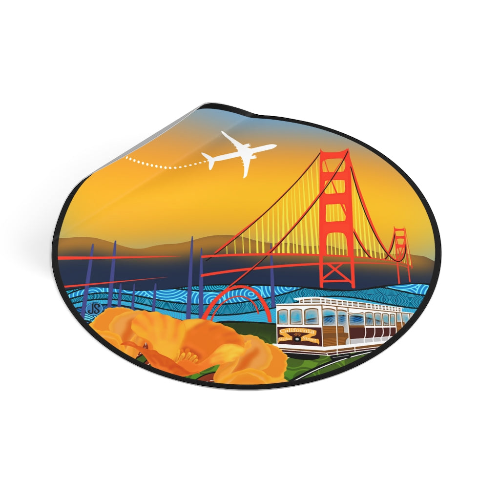 San Francisco Round Vinyl Stickers